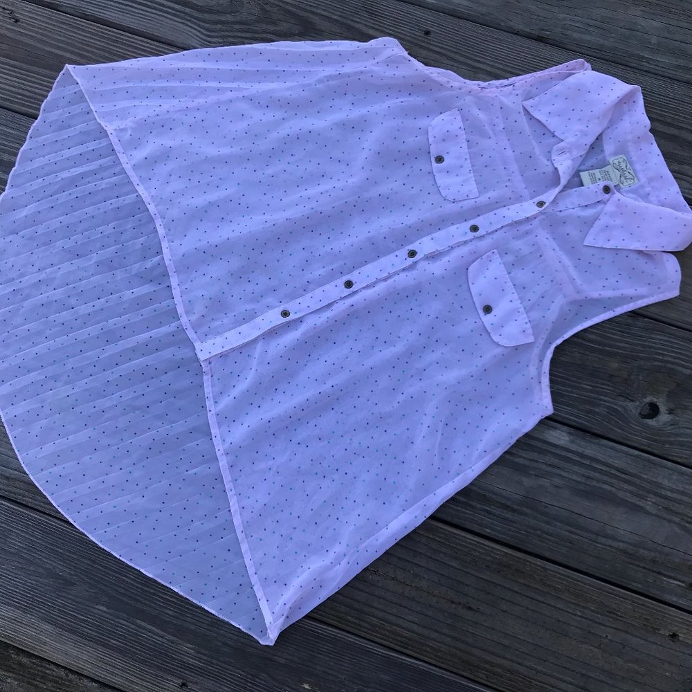 Eyelash Couture Women Top Sleeve less Button Down - Picture 7 of 8
